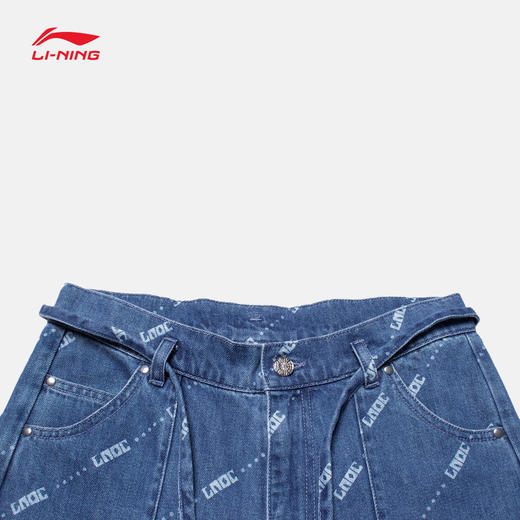 【XL断码】中国李宁2023春季新品女子时尚系列运动直筒水洗牛仔长裤 AJQT014【库存有限，如无货将做退款，介意慎拍！】 商品图2