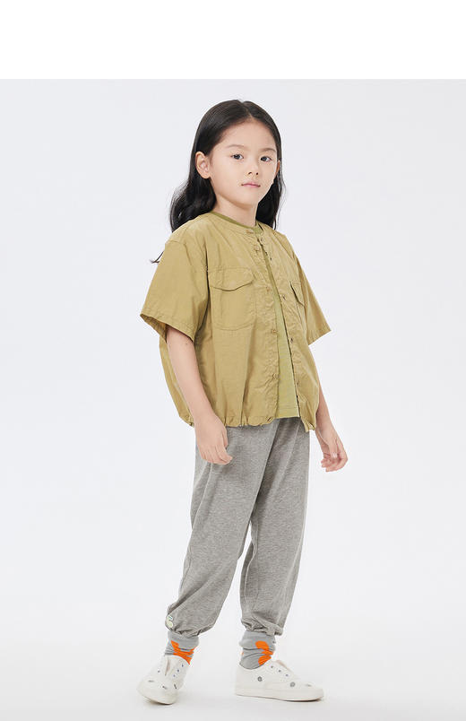 jnby  23年夏款  全棉微皱纹理短袖衬衣   1N4214160 商品图5