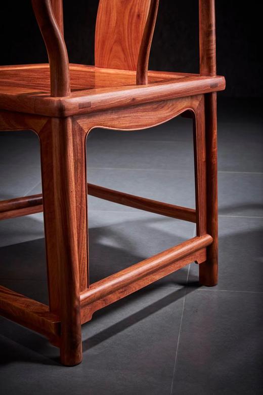 红桥红  家具严选  缅甸花梨（大果紫檀）【宝蕴楼扇形 南官帽椅三件套】 商品图5