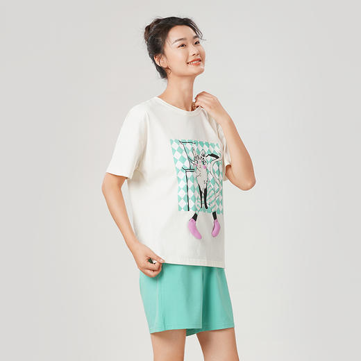 都市丽人凉感无尘棉薄短袖家居服睡衣LH32A1 商品图2