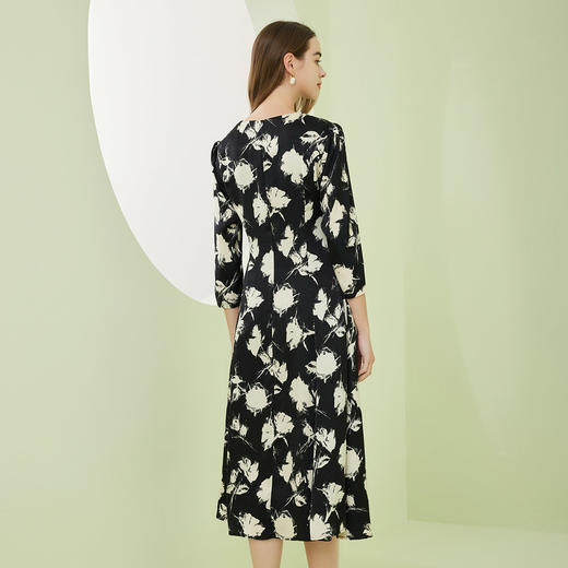 NF860斯尔丽瑟俪2023年春夏新款圆领中袖印花连衣裙 商品图1