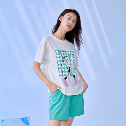 都市丽人凉感无尘棉薄短袖家居服睡衣LH32A1 商品图0