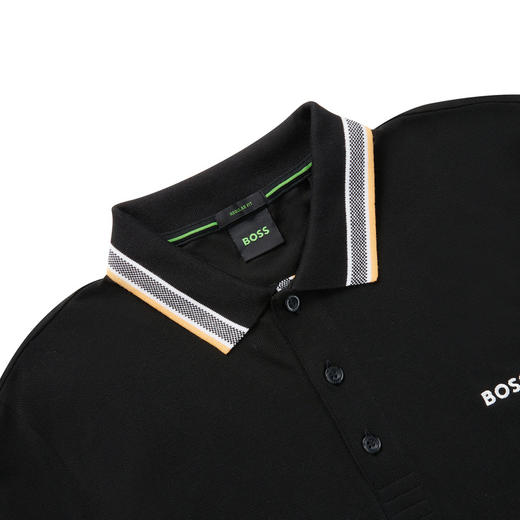HUGO BOSS 雨果博斯 2023春夏新品 男士LOGO标识商务休闲长袖POLO衫 黑色 50469108 商品图3