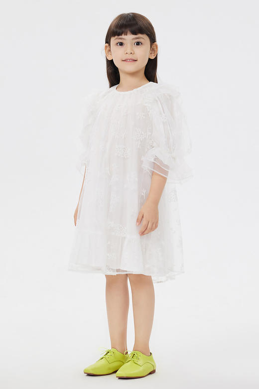 jnby  23年夏款  绣花设计A型细纱短袖连衣裙  1N4G12020 商品图0