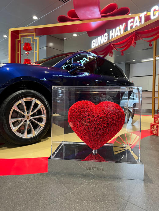 VBEINGS花语 怦然心动 高端定制款 永生花玫瑰超大爱心摆件送女友爱人告白求婚礼物 商品图3