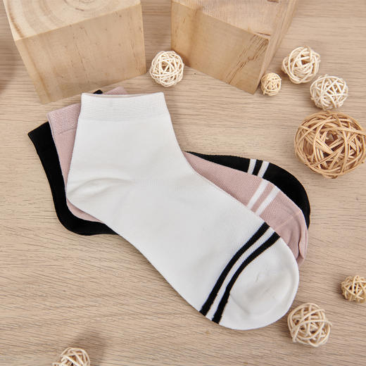 女极舒棉短筒条纹女袜【2312207】 商品图0