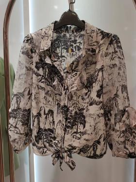 3楼盛世佳人上衣黑花货号23186