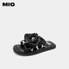 MIO米奥夏季舒适平跟一字外穿拖女鞋小彩钻玫瑰花拖鞋潮流云朵拖M233131201 商品缩略图0