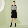 NF8W6斯尔丽瑟俪2023春季新款翻领拼接式条纹减龄通勤连衣裙 商品缩略图3