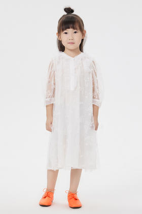 jnby  23年夏款  绣花设计 细纱中袖连衣裙  1N4G12310