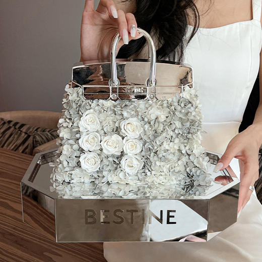 VBEINGS花语 永生花爱的包包 玫瑰花礼盒摆件送女友纪念日生日情人节礼物 商品图4