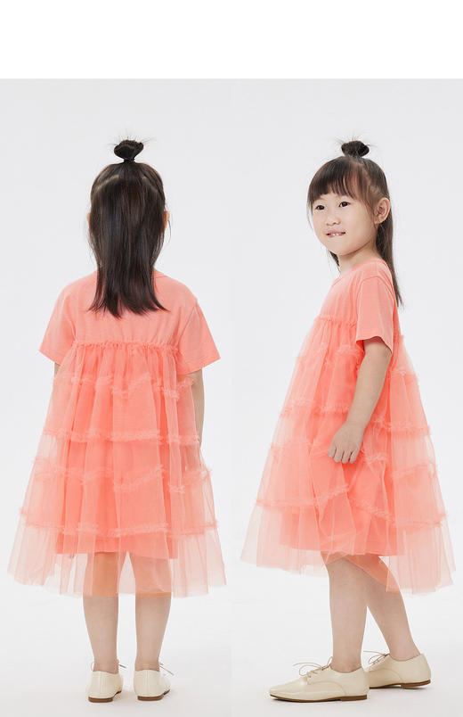 jnby  23年春款  针织棉耐磨网纱短袖连衣裙  1N3G12730 商品图9