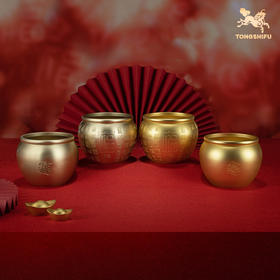铜师傅 铜缸黄铜米缸《福缸 财缸系列》百福缸玄关桌面摆件聚宝盆