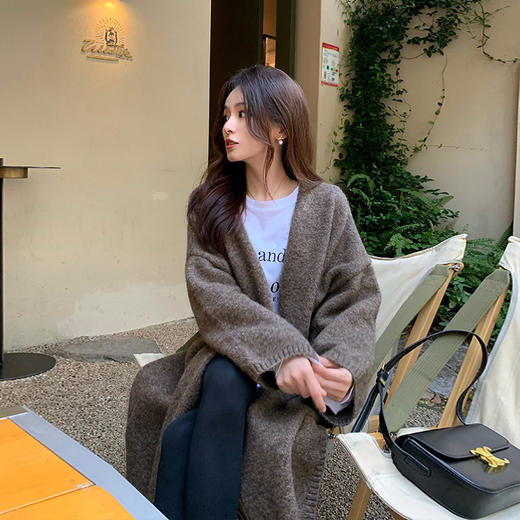 金蘑菇菇【栗子味的北海道】秋冬慵懒风婴驼针织开衫～长/短版本 商品图3