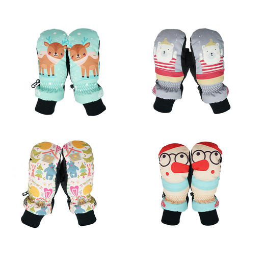 【七折特卖】SURPINE/松野湃童趣可爱滑雪户外保暖防风防水单板双板儿童手套GVT11 商品图1