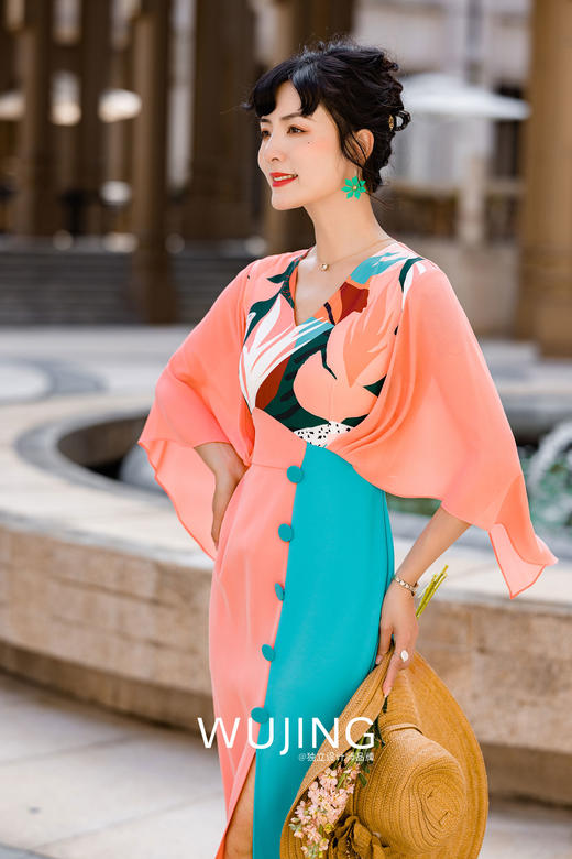 3022001 如珊寻梦 珊瑚粉色连衣裙 雾境 商品图2