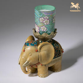 铜师傅 铜摆件《吉象香薰》客厅桌面玄关办公桌家居装饰品礼物