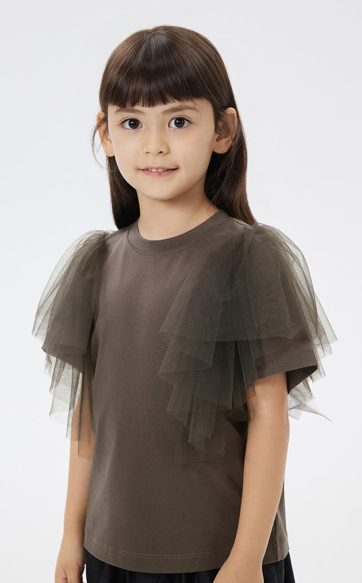 jnby  23年夏款  细纱袖笼设计短袖T恤  1N4113240 商品图3