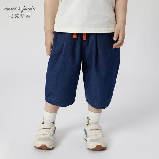 马克珍妮夏装新款 男童舒适全棉牛仔宽松七分裤230970 商品图1