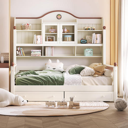 喜梦宝衣柜床一体卡通小户型多功能少女床 草莓糖系列 商品图0