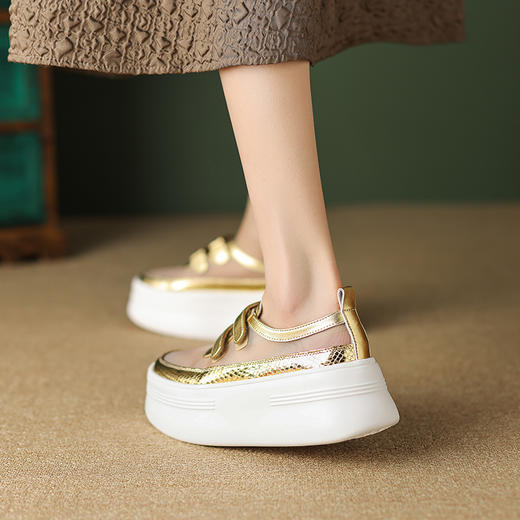 舒适减龄，网纱厚底凉鞋TYM-D6186 商品图1