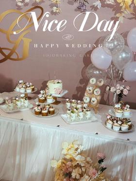 「天悦酒店·粉色系」婚礼甜品台案例