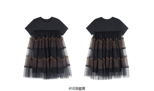 jnby  23年春款  针织棉耐磨网纱短袖连衣裙  1N3G12730 商品图12