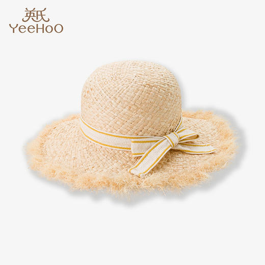 英氏儿童帽子女童防晒遮阳草帽款宝宝夏季渔夫帽 商品图0