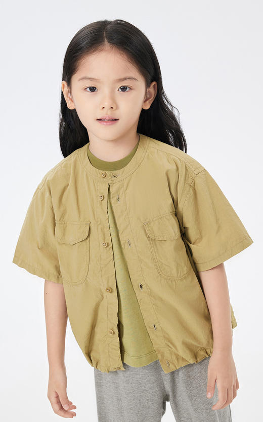 jnby  23年夏款  全棉微皱纹理短袖衬衣   1N4214160 商品图4