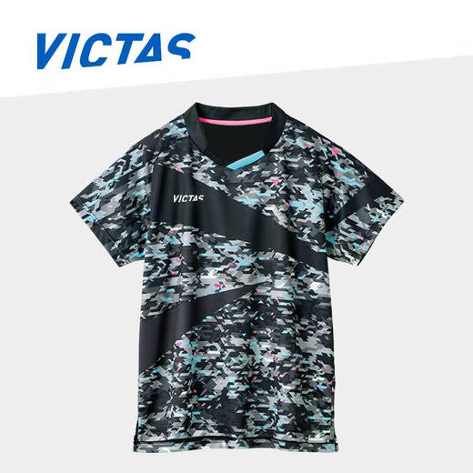 Victas维克塔斯乒乓球服VC-806黑色乒乓球衣086106夏季透气专业训练服速干比赛短袖 商品图0