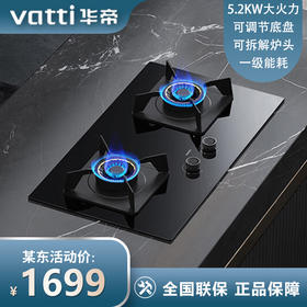 华帝（VATTI）天然气 燃气灶 家用嵌入式 台嵌两用 双灶台打火灶具 5.2kW底座可调节 JZT-i10076B