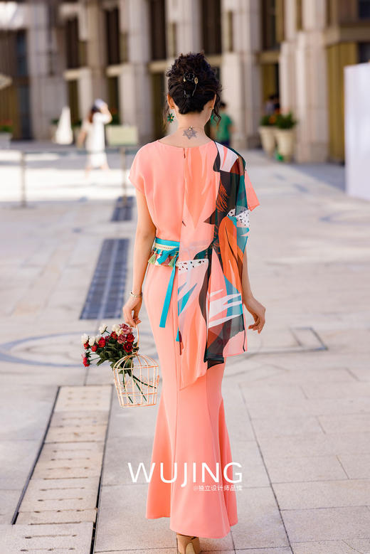 3022113 如珊寻梦 珊瑚粉色连衣裙 雾境 商品图5