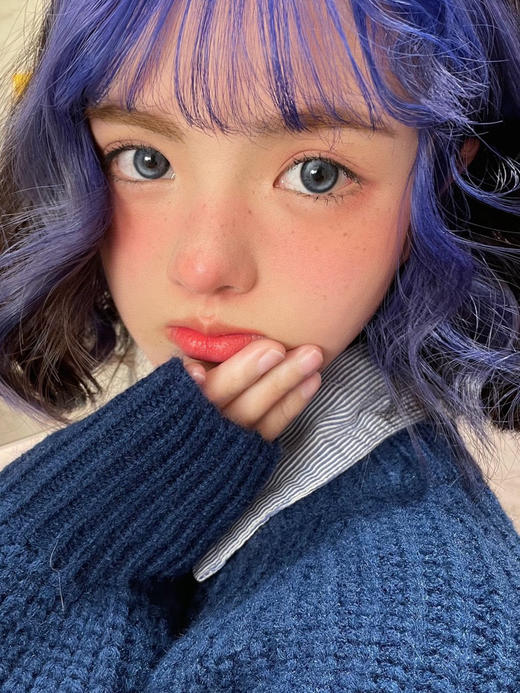 【月抛和日抛  】来古冰川 Papadox | 中直径14.2, 着色13.6 | 【一盒2片，一盒里是同一度数，不同度数需要买两盒】蓝色混血美瞳 商品图3