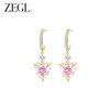 ZEGL设计师早春调色盘系列绿色爱心耳环女小众设计感耳钉银针耳饰 商品缩略图1