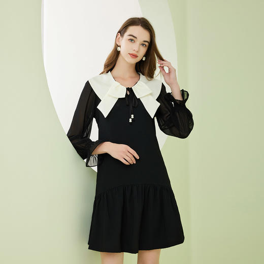 NF835斯尔丽瑟俪2023春季新时尚优雅长袖连衣裙 商品图0