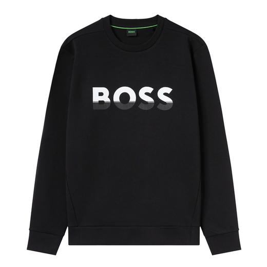 HUGO BOSS 雨果博斯 2023春夏新品 男士BOSS徽标字母印花休闲运动卫衣 黑色 50477043 商品图0