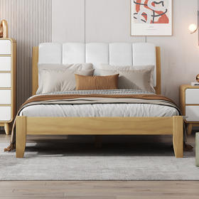 喜梦宝全实木成人床儿童床1.2米1.5米1.8米男孩女孩实木床卧室 大白系列