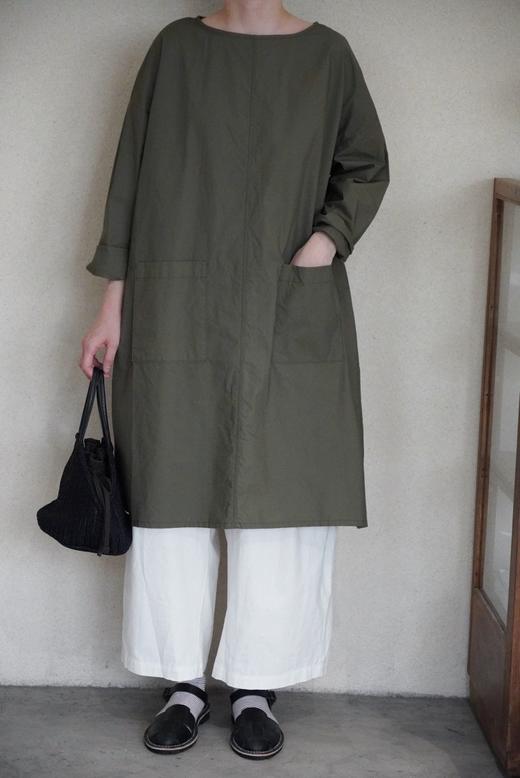 （6折）g军绿色口袋圆领衬衣 商品图1