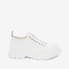 ALEXANDER MCQUEEN 亚历山大.麦昆 女士棉质字母徽标 Tread Slick 系带休闲运动鞋 白色 697072 W4MV2 9000 商品缩略图0