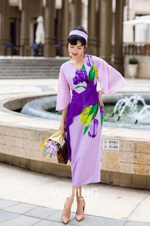 3022030 紫露幽香 郁金香紫连衣裙 雾境 商品图0