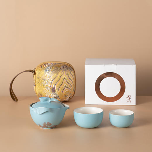 万仟堂 | 鲲·易泡壶 茶具 国风出行便携茶壶双色可选 礼品专供 天蓝砂釉 怀古豆浆釉 商品图5