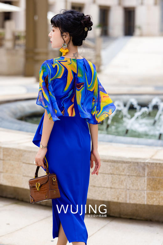 3022003 莱茵印月 克莱茵蓝连衣裙 雾境 商品图5