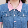 清新舒适，牛仔撞色小翻领短袖连衣裙QYM-XQD-X9329-L 商品缩略图3
