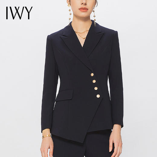 IWY/藏青色西装套装比亚迪王朝工作服修身显瘦气质女神范商务正装C10407+P11356-藏青色 商品图4