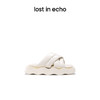 lost in echo设计师品牌休闲方头舒适厚底波浪底交叉带拖鞋女外穿 商品缩略图1