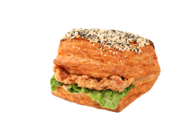 可颂脆皮鸡腿包