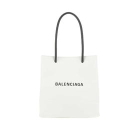 BALENCIAGA 巴黎世家 女士小牛皮字母徽标印花提挎包 白色 597858 0AI2N 9000