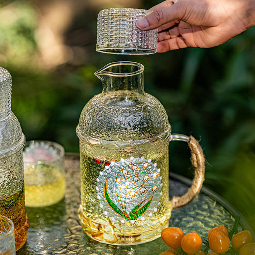 摩登主妇复古玻璃冷水壶耐高温家用凉水壶凉水杯套装高颜值装水壶 商品图2