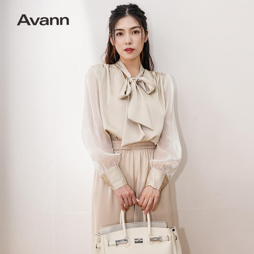 Avann欧根纱拼接衬衫 商品图1