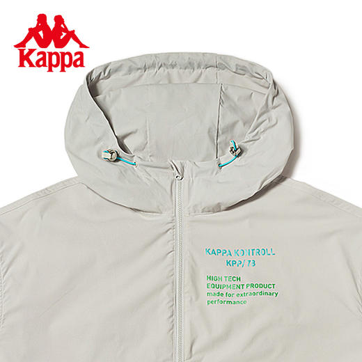 Kappa卡帕防风衣2023新款女梭织外套夏休闲连帽开衫印花皮肤衣KPDFBFJ01K 商品图2